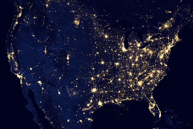 640px City Lights of the United States 2012